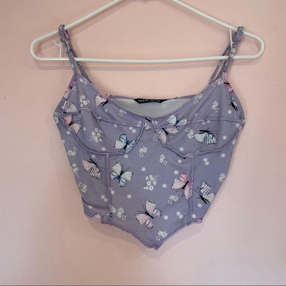 Butterfly print bandana cami top